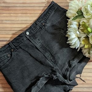 Levi's 550 Black Cut Off Booty Shorts
